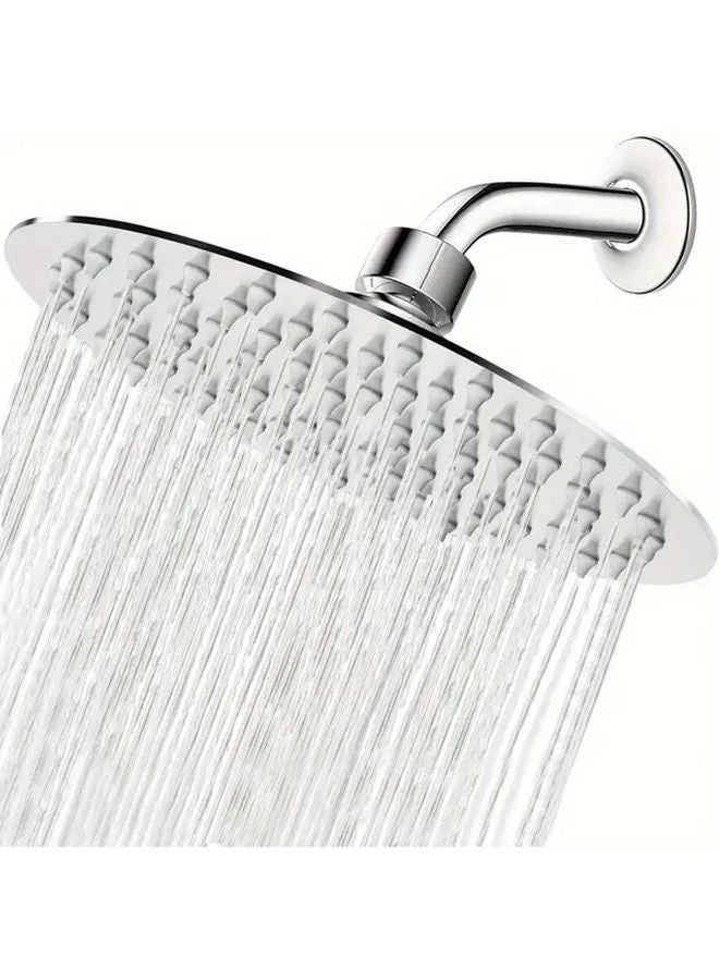 Vintage Silvery High Pressure Shower Set With Self Cleaning Nozzles And Adjustable Arm - Image 2